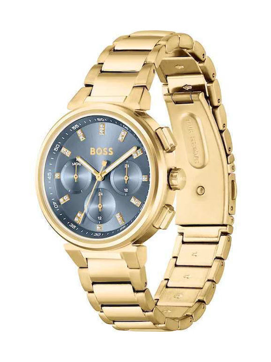 Hugo Boss One Uhr Chronograph mit Gold Metallarmband