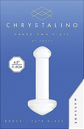 Shots Chrystalino Massage Glasdildo White 12cm
