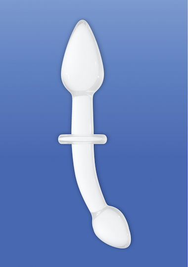 Shots Chrystalino Doubler Dildo din sticlă Alb 17cm