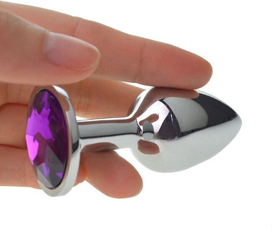 Kiotos Πρωκτική Σφήνα Small Silver/Purple 6cm