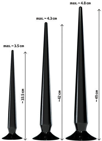You2Toys Super Long Flexible Πρωκτικές Σφήνες Σετ Μαύρες 3τμχ