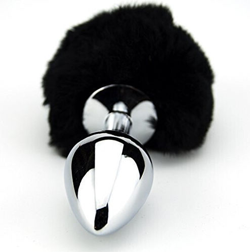 Kiotos Bunny Tail Anal Plug Klein Black