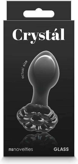 Ns Novelties Crystal Flower Glass Анална тапа Черна