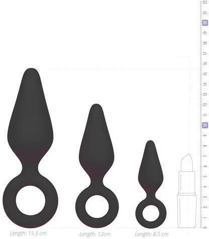 Easytoys Pointy Πρωκτικές Σφήνες Σετ Μαύρες 3τμχ