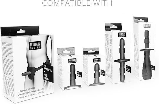 Hung System Corny Butt Plug Πρωκτική Σφήνα Μαύρη 22.5cm
