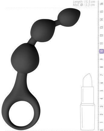 Easytoys Triple Teaser Anal Perlen Schwarz 15.5cm