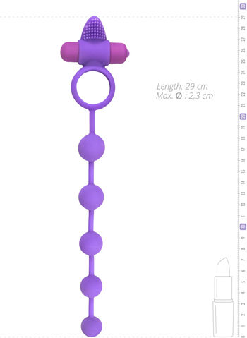 Easytoys Triple Pleasure Couple Toy Πρωκτικές Μπίλιες με Δόνηση Μωβ 29cm