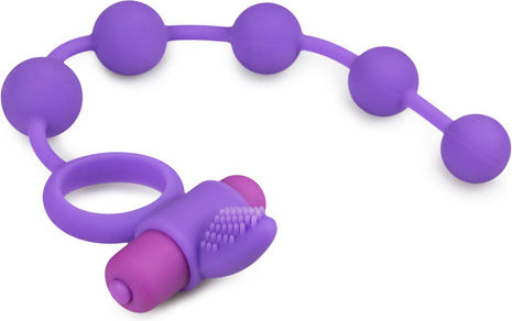 Easytoys Triple Pleasure Couple Toy Πρωκτικές Μπίλιες με Δόνηση Μωβ 29cm