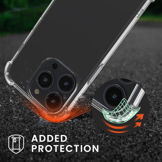 KWmobile Back Cover Σιλικόνης με Λουράκι Διάφανο/Γκρι (iPhone 14 Pro)