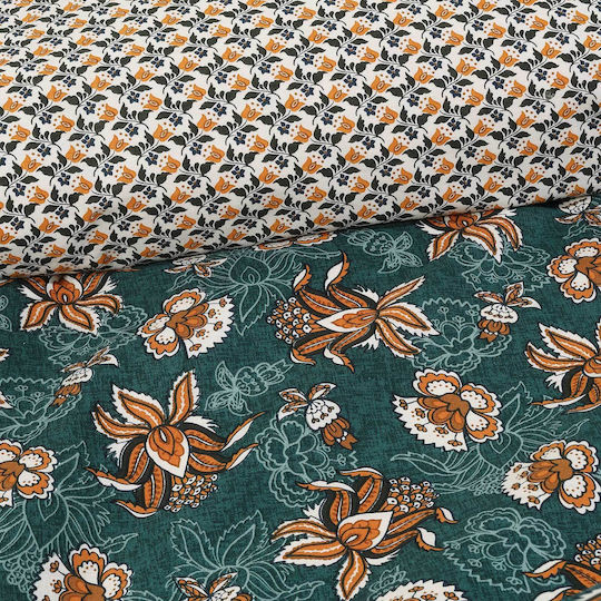 Das Home Set Cearșafuri Single 170x260cm. Green / Ochre 3buc