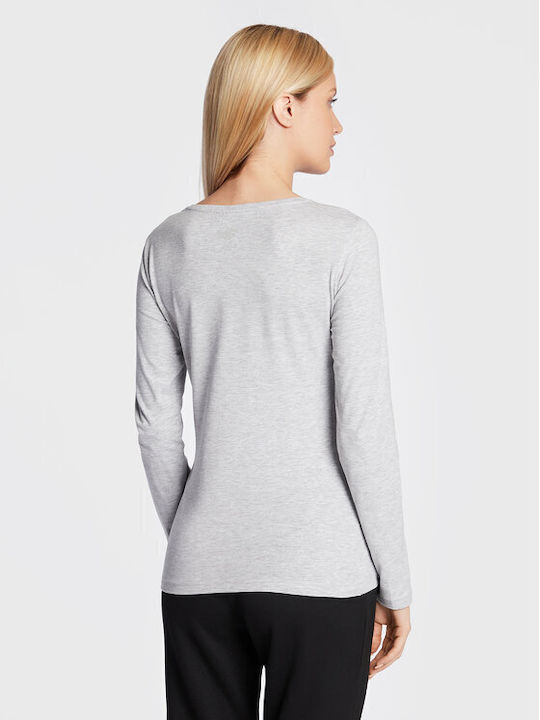 4F Women's Athletic Blouse Long Sleeve Gray