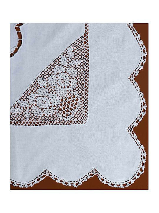 Silk Fashion 1017 Cotton Knitting Tablecloth Λευκό 90x90cm