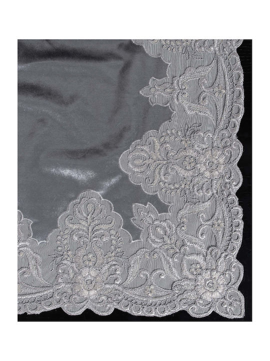 Silk Fashion YL169-14B Polyester Tablecloth Runner Velvet Γκρι 40x170cm