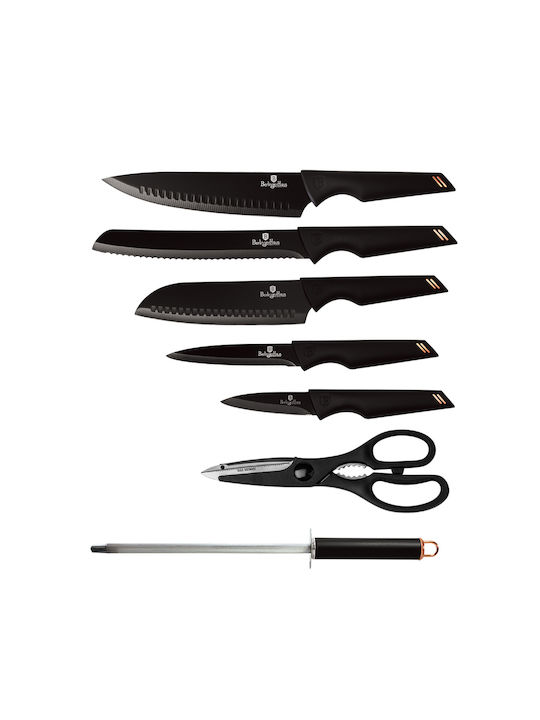 Berlinger Haus Black Rose Collection Knife Set With Stand of Stainless Steel BH-2692 7pcs