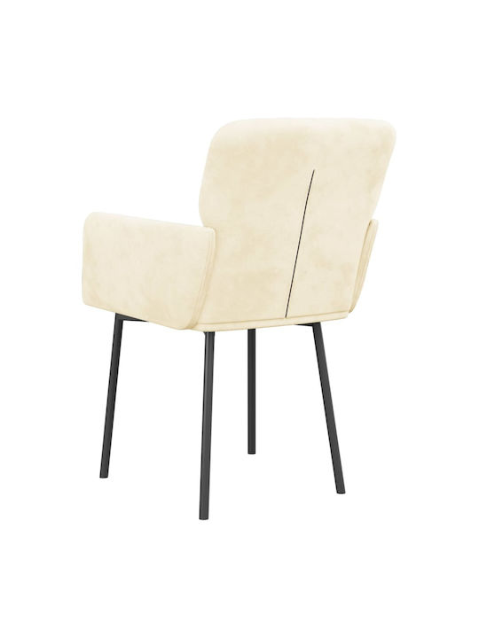 Dining Room Velvet Armchair Κρεμ 51.5x61x78.5cm 2pcs