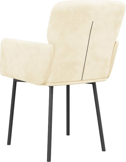 Dining Room Velvet Armchair Κρεμ 51.5x61x78.5cm 2pcs