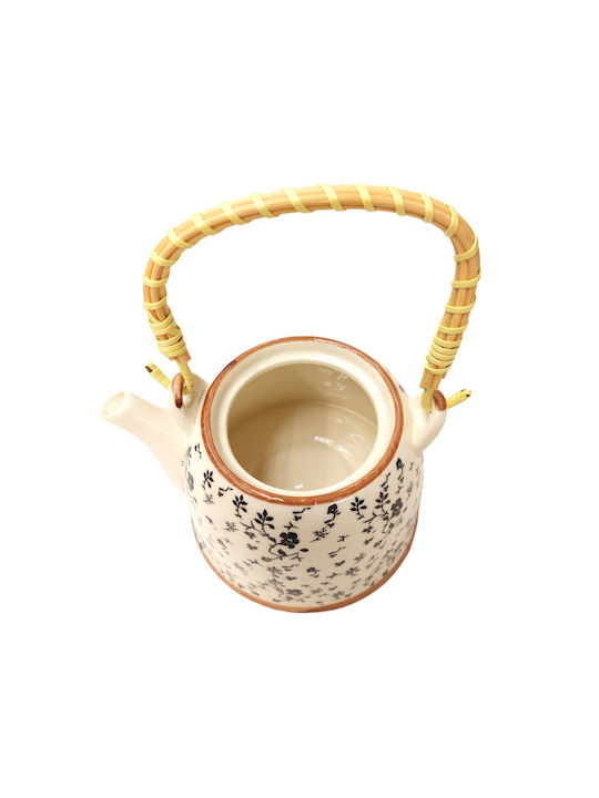 Flowers Teapot with Filter Porcelain Multicolored 750ml