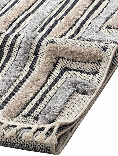 Madi Cables Set Modern Schlafzimmer-Teppichsets Synthetisch,Polyester/Cotton/Leather Trend Gray 4226-04 3Stück