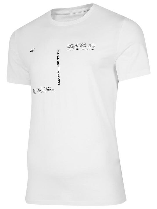 4F Herren T-Shirt Kurzarm Weiß