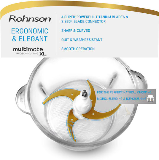 Rohnson Multi Chopper 700W with 2L Inox Bowl