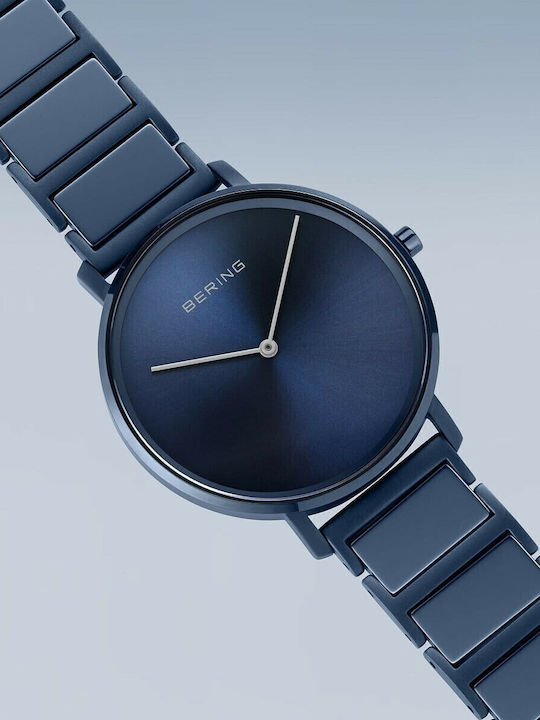 Bering Time Γυναικείο Ρολόι 31mm Μπαταρίας με Μπλε Κεραμικό Μπρασελέ