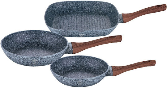 Berlinger Haus Forest Line Pans Set of Aluminum with Stone Coating Grey 3pcs