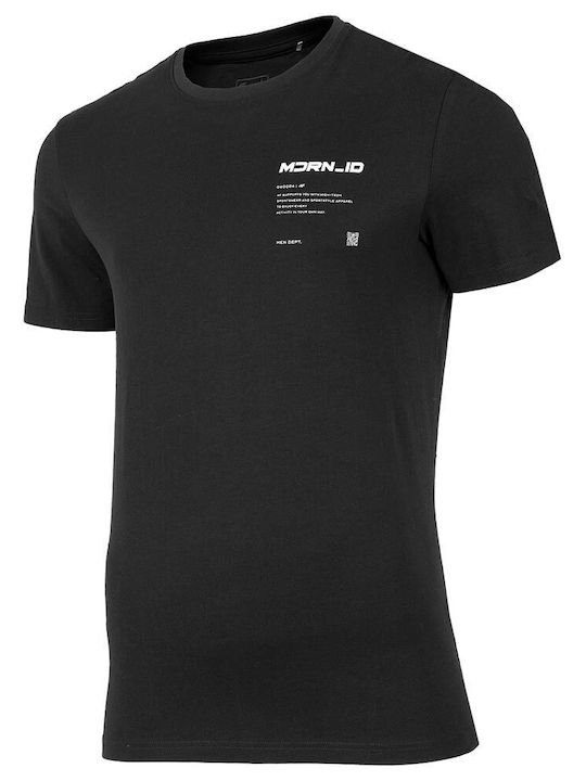 4F Ανδρικό T-shirt Μαύρο με Στάμπα