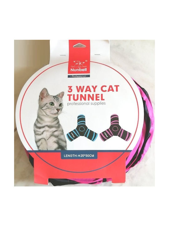 Nunbell Pet 19418-242 Cat Toy Tunnel with 3 Pink Outlets