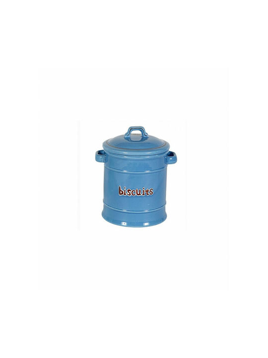 Marva Old Fashion Borcan pentru Biscuiți Ceramică Albastru 17x13.5x19buc 1buc