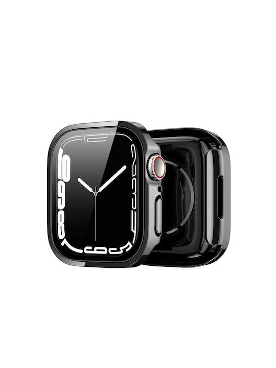 Dux Ducis Hamo Plastic Case with Glass in Black color for Apple Watch 45mm