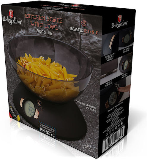Berlinger Haus Ψηφιακή Ζυγαριά Κουζίνας με Κάδο έως 5kg Black Rose