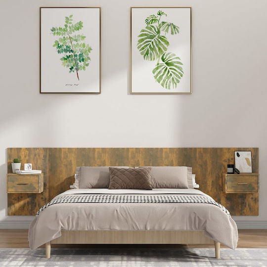 vidaXL Wooden Bed Headboard Smoked Oak 200x80cm