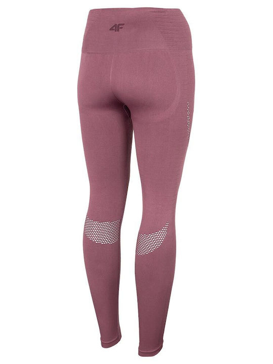 4F Women's Long Training Legging High Waisted Burgundy