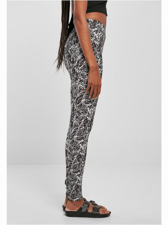 Women's Long Legging High Waisted Black Paint