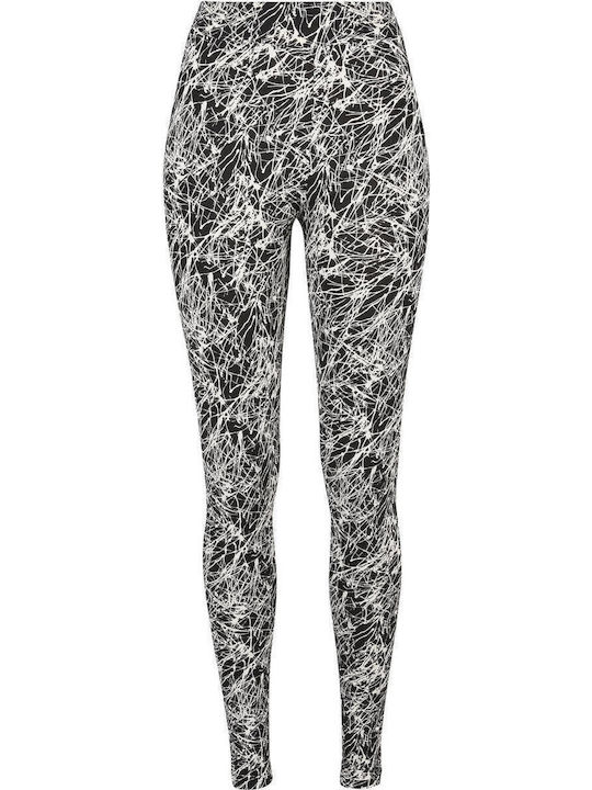 Women's Long Legging High Waisted Black Paint