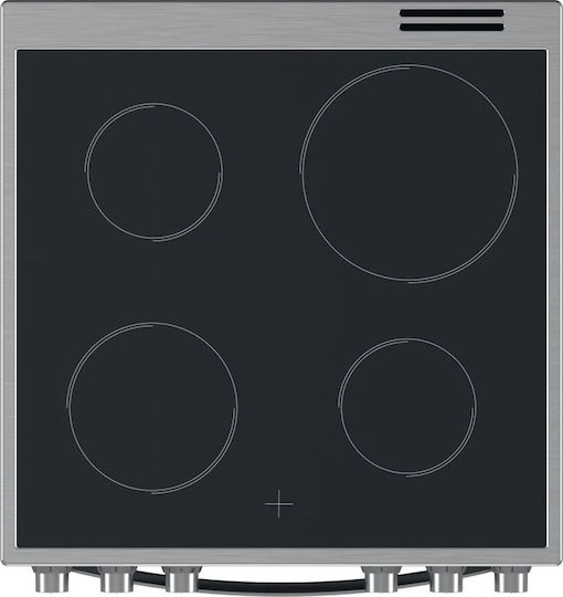 Indesit Herd 69Es mit Keramikkochfeldern B60cm. Inox