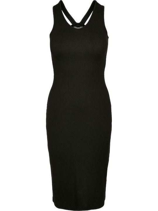 Rochii De Vară Pentru Femei Midi Rochie Tricotată Neagră