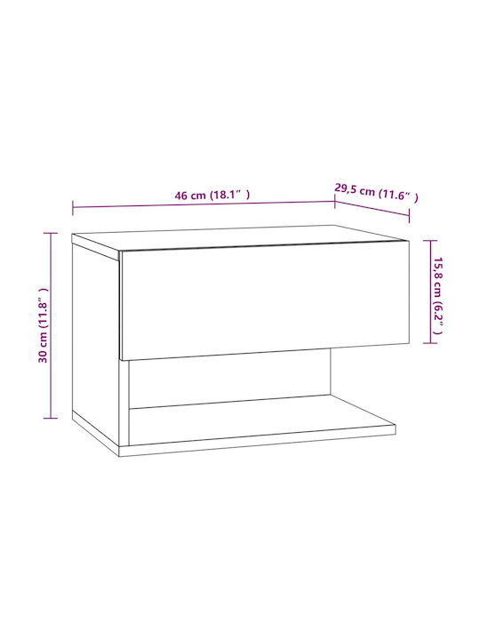 Nachttisch Grey Concrete 46x29.5x30cm