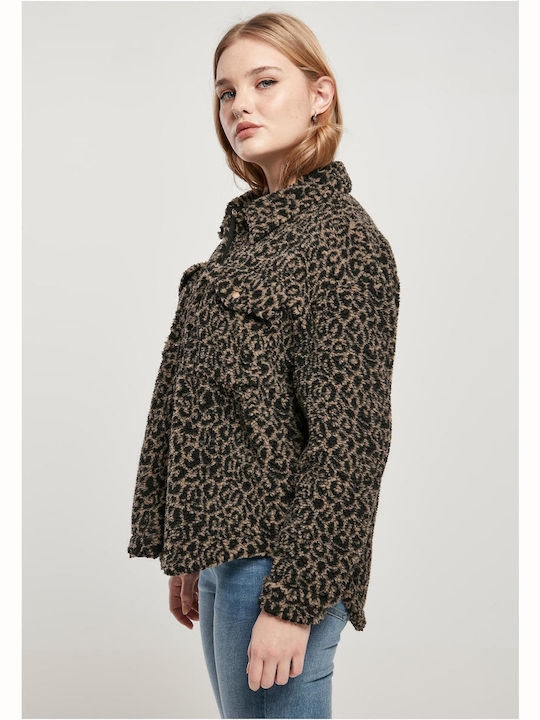 Sherpa Damen Braun Overshirt Oversized