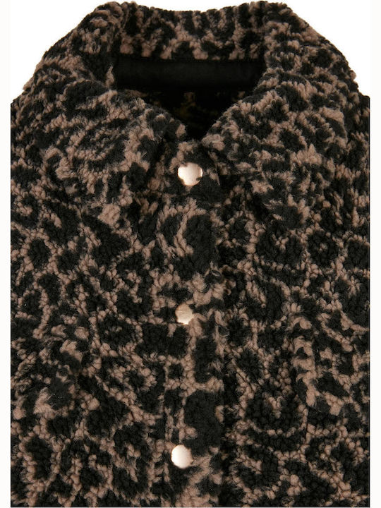 Sherpa Damen Braun Overshirt Oversized
