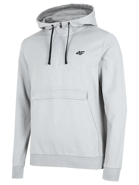 4F Men's Sweatshirt with Hood and Pockets Gray