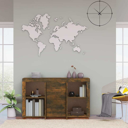 Sideboard Wooden with Drawers Smoky Oak 120x36x69cm
