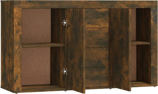 Sideboard Wooden with Drawers Smoky Oak 120x36x69cm