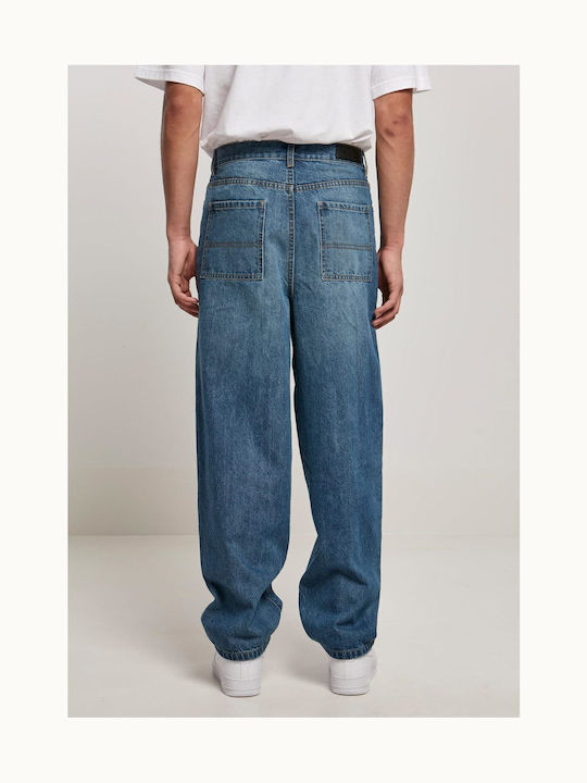 Men's Jeans Pants with Regular Straight Fit Mid Deep Blue