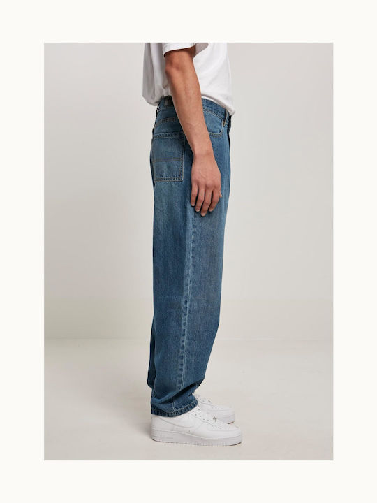 Men's Jeans Pants with Regular Straight Fit Mid Deep Blue