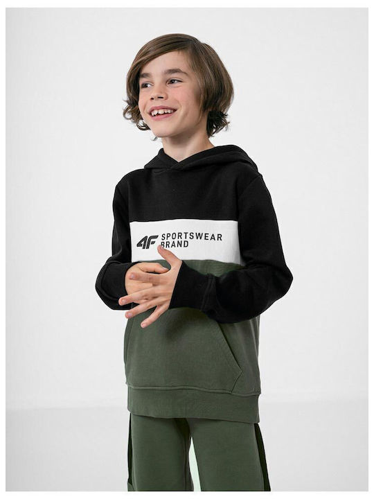 Kids Sweatshirt with Hood and Pockets Khaki