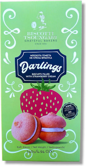 Biscotti Tsoungari Бисквити Darlings С пълнеж Ягода 1бр 130гр