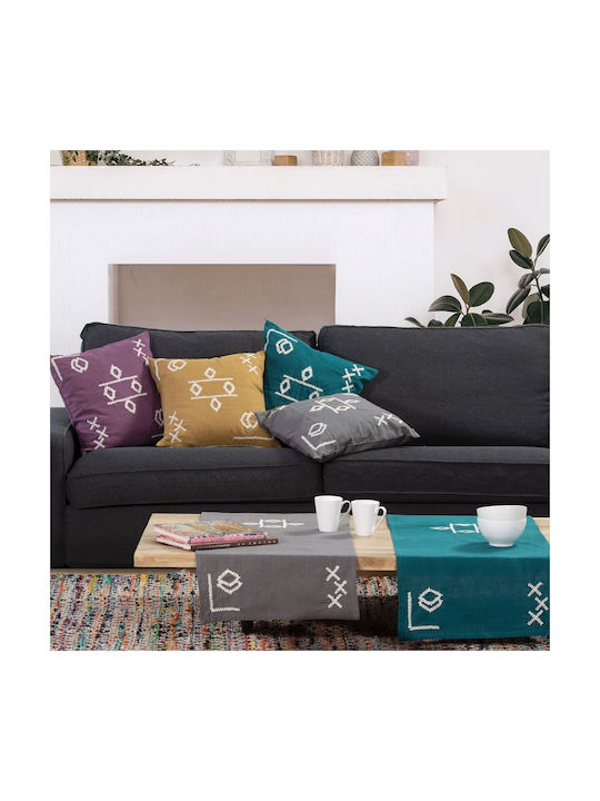 Nef-Nef Homeware Perna de canapea Laoura din 100% Bumbac Muștar 45x45cm.