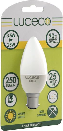 Luceco LED Лампа 3.5W За Накрайник B15d Топло Бяло 250 Лумени LC15W3W25-LE