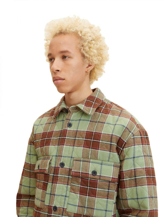 Μακρυμάνικo Overshirt Καρό Πράσινο